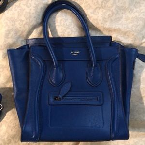 Celine blue Micro Luggage purse